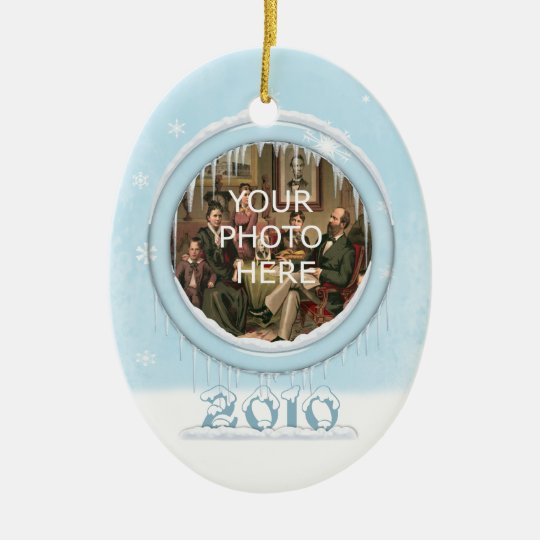 Holiday Teddy Bear Picture Ornament