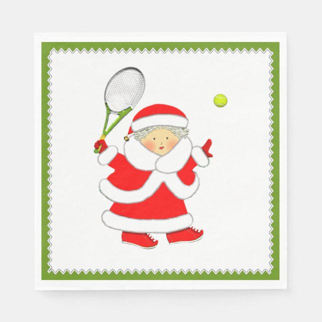 Holiday Tennis Party Napkins (Front)