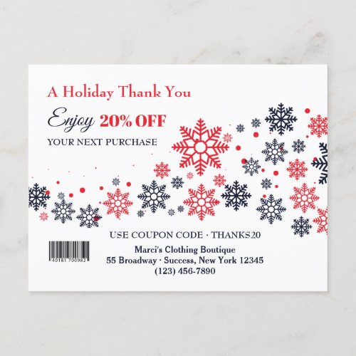 Holiday Thank You for your Patronage CardPostcard Announcement Postcard