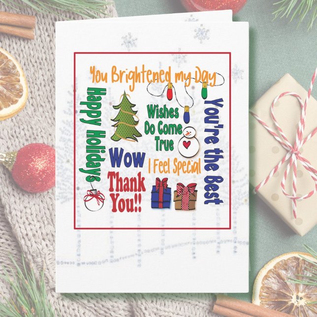 Holiday Thank You - Modern Bright Bold and  Fun Card (Creator Uploaded)
