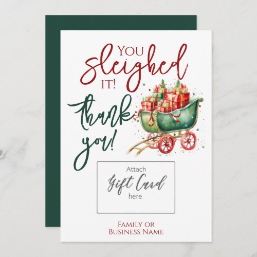 Holiday Thank You Sleigh Gift Card Holder