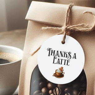 Holiday Thanks a Latte, Coffee Christmas Favor Tags