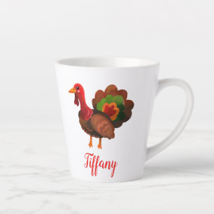 Holiday Thanksgiving Turkey Latte Mug