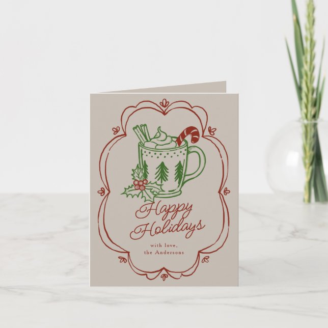 Holiday Themed Mug In Warm Colors Card (Front)