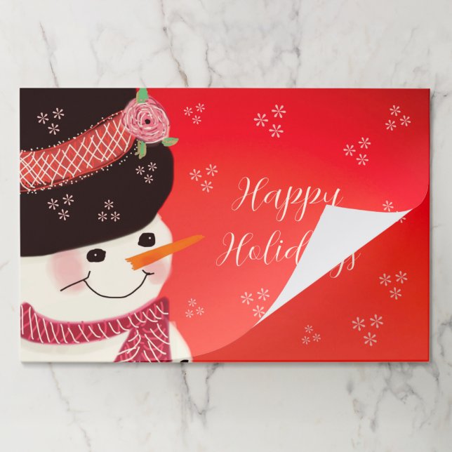 Holiday Themed Snowman Paper Placemats (Folded)