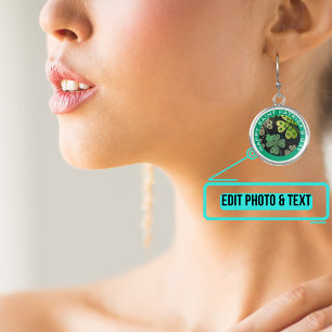 Holiday Themed with Border and Text - St Patrick Earrings
