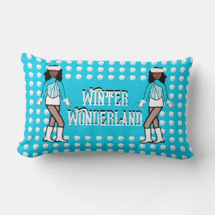 Holiday Throw Pillow Aqua/White