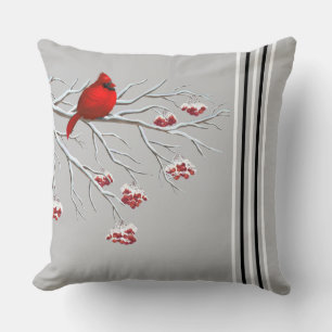 Holiday Throw Pillow-Cardinal Throw Pillow