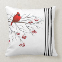 Holiday Throw Pillow-Cardinal Throw Pillow