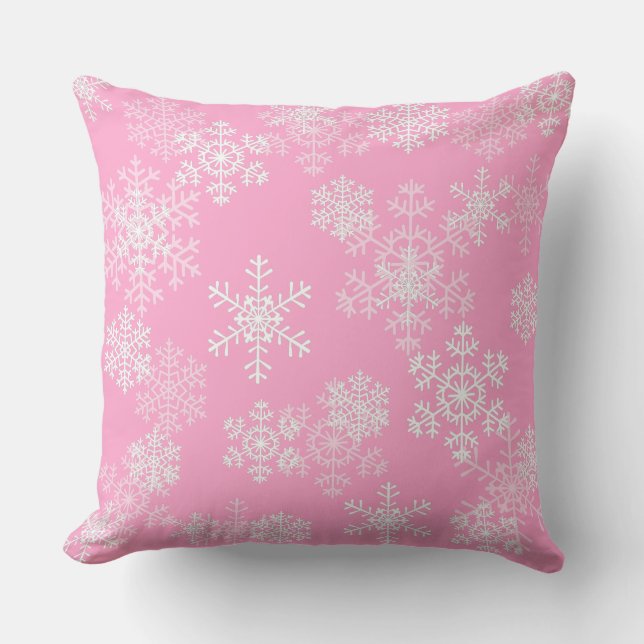 Holiday Throw Pillow Snowflakes (Front)