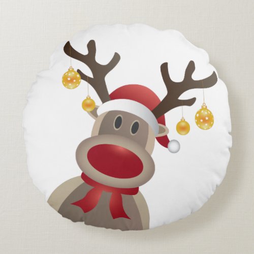 Holiday Throw Pillow with Reindeer