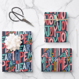 Holiday Tidings in Navy Wrapping Paper Sheets