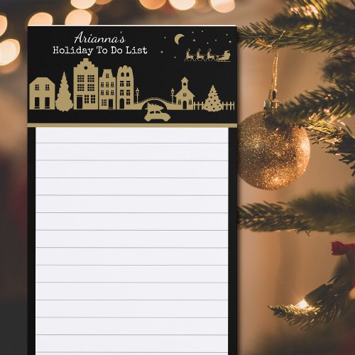 Holiday To Do List Quaint Village Magnetic Notepad