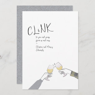 Holiday Toast Card – “Clink” Wine Glass Cheers