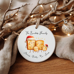 Holiday Toast Family Christmas Ceramic Ornament