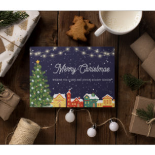 Holiday Town Scene 1 Photo Christmas Card