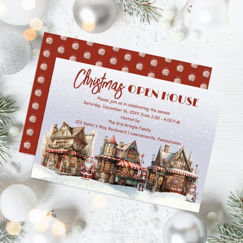 Holiday Town Village Christmas Open House Invitation