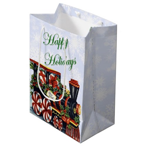 Holiday Train Medium Gift Bag