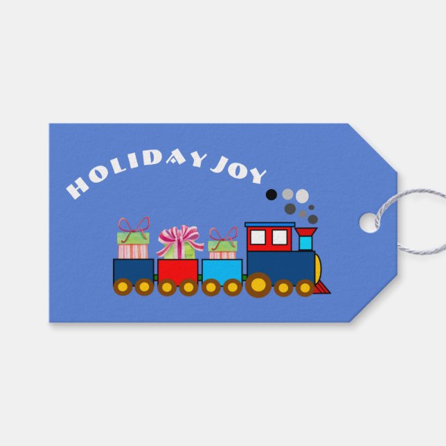 Holiday Train With Gifts Gift Tags (Front (Horizontal))