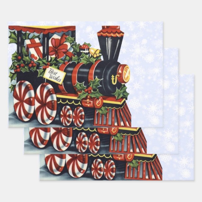 Holiday Train Wrapping Paper Sheets (Set)