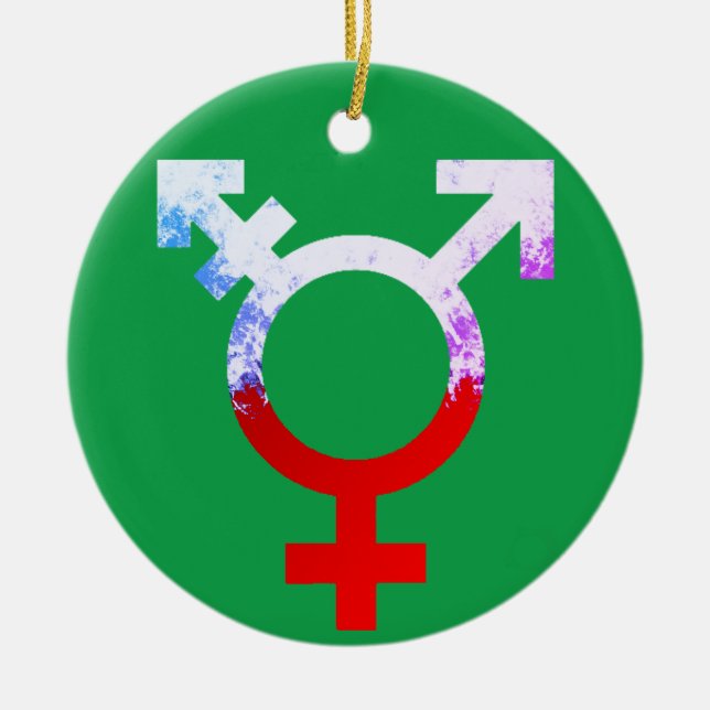 Holiday Trans Symbol Ceramic Ornament (Front)