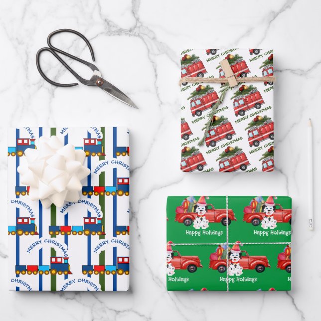 Holiday Transportation , Matte 19" x 29" Wrapping Paper Sheets (Front)
