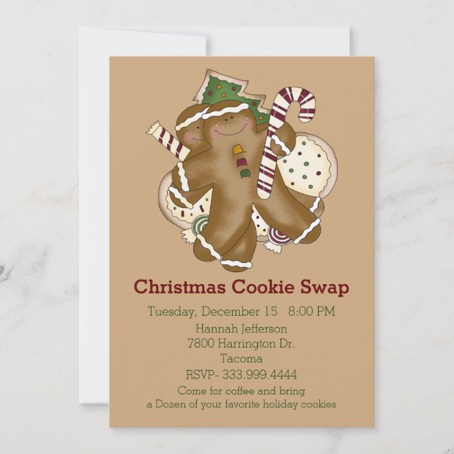 Holiday Treats Christmas Cookie Swap Invitation (Front)