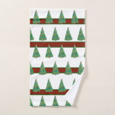 Modern Festive Black White Christmas Tree Pattern Bath Towel Set, Zazzle  in 2023