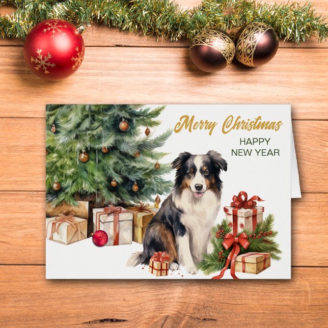 Holiday Tree Border Collie Dog Christmas Cards (Creator Uploaded)