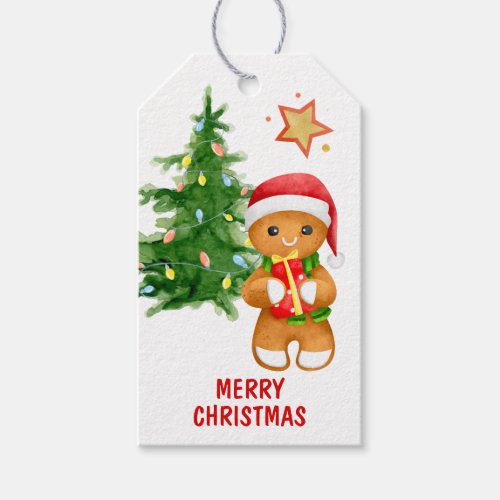 Holiday Tree Gingerbread Man Gift Tags