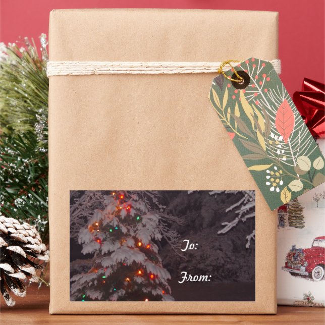 Holiday Tree Lights Winter Wonderland Gift Sticker (Holiday)