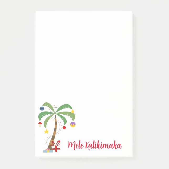 Holiday Tree Mele Kalikimaka Post-it Notes (Front)