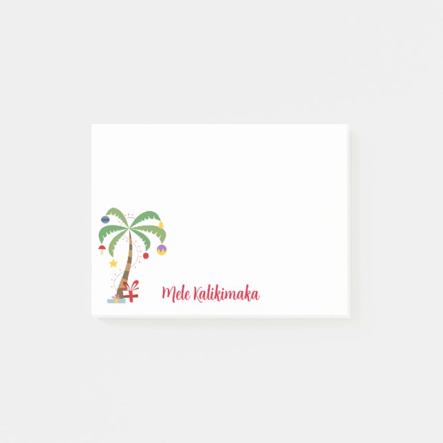 Holiday Tree Mele Kalikimaka Post-it Notes (Front)