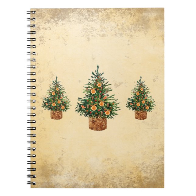 Holiday Tree Minimalistic Simple Country Pine Notebook (Front)