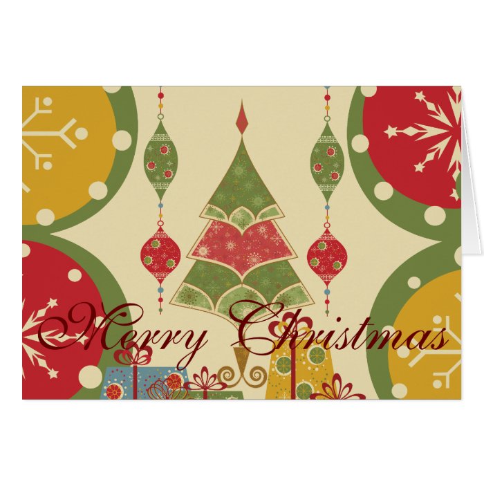 Holiday Tree Ornaments Merry Christmas Cards