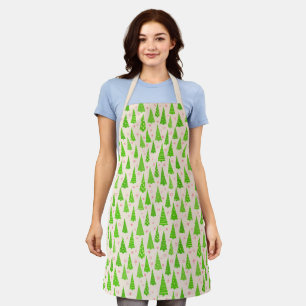 Holiday Tree Pattern Christmas Apron