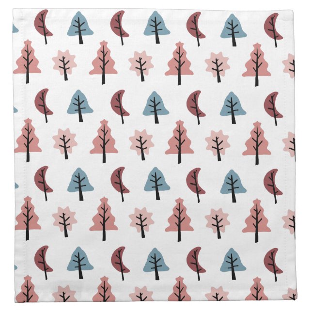 Holiday Tree Pattern Cookie Cutter Christmas Cloth Napkin (Front)
