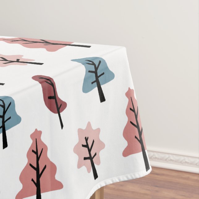 Holiday Tree Pattern Cookie Cutter Christmas Tablecloth (In Situ)