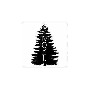Holiday Tree Silhouette NOEL Rubber Stamp