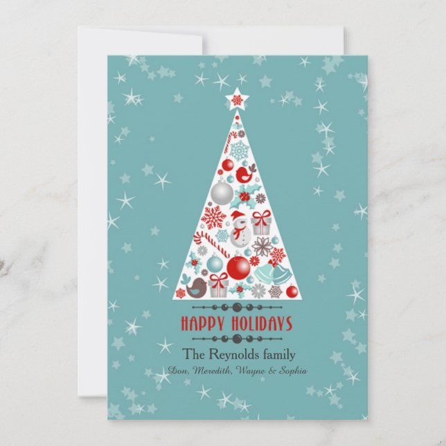 Holiday Tree Vertical Photo Card (Front)