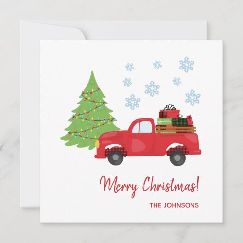 Holiday Tree Vintage Truck Merry Christmas Family