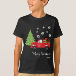 Holiday Tree Vintage Truck Merry Christmas Family T-Shirt