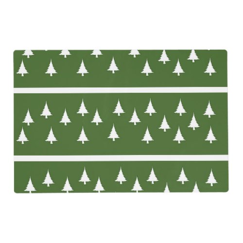 Holiday Trees on Green Placemat