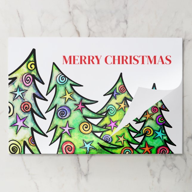 Holiday Trees Paper Placemats (Folded)