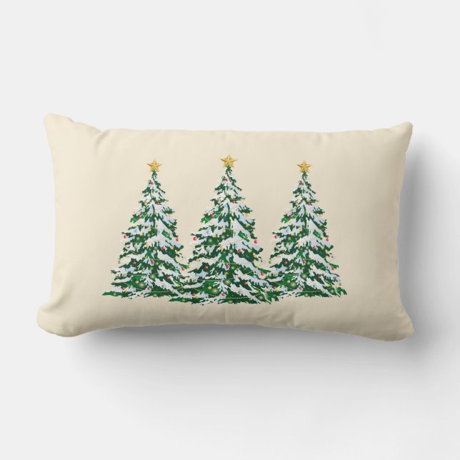 Holiday Trees Throw Pillow (Front)