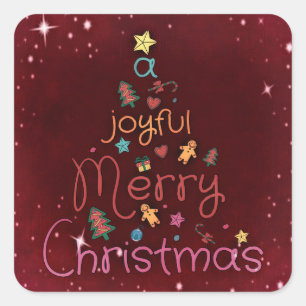 Holiday trendy Merry Christmas Square Sticker