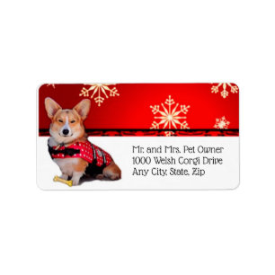 Holiday Tricolor Corgi Label