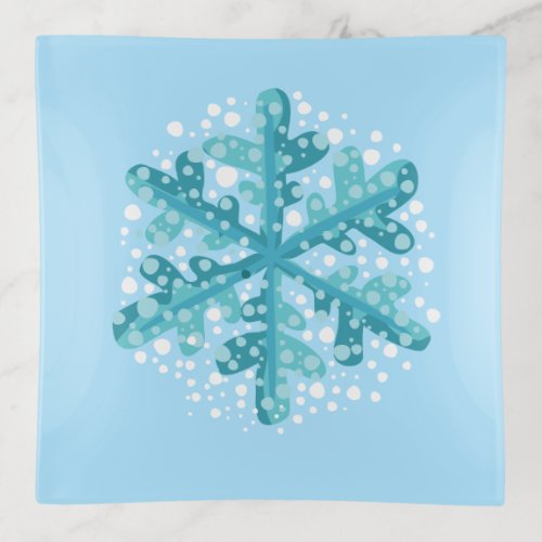 Holiday Trinket Tray_Blue Snowflake Trinket Tray