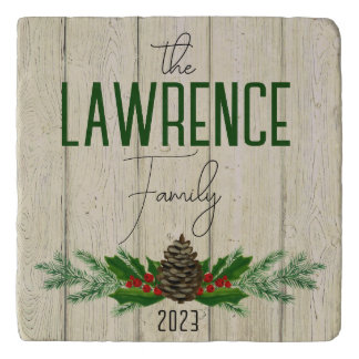 Holiday Trivet Personalized w/ Family Name & Year