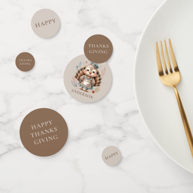 Holiday Turkey Add Custom Text Confetti (Group)
